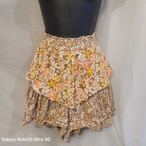 American Eagle  AEO Floral Mini Ruffle Skort Skirt with Shorts Lining XL